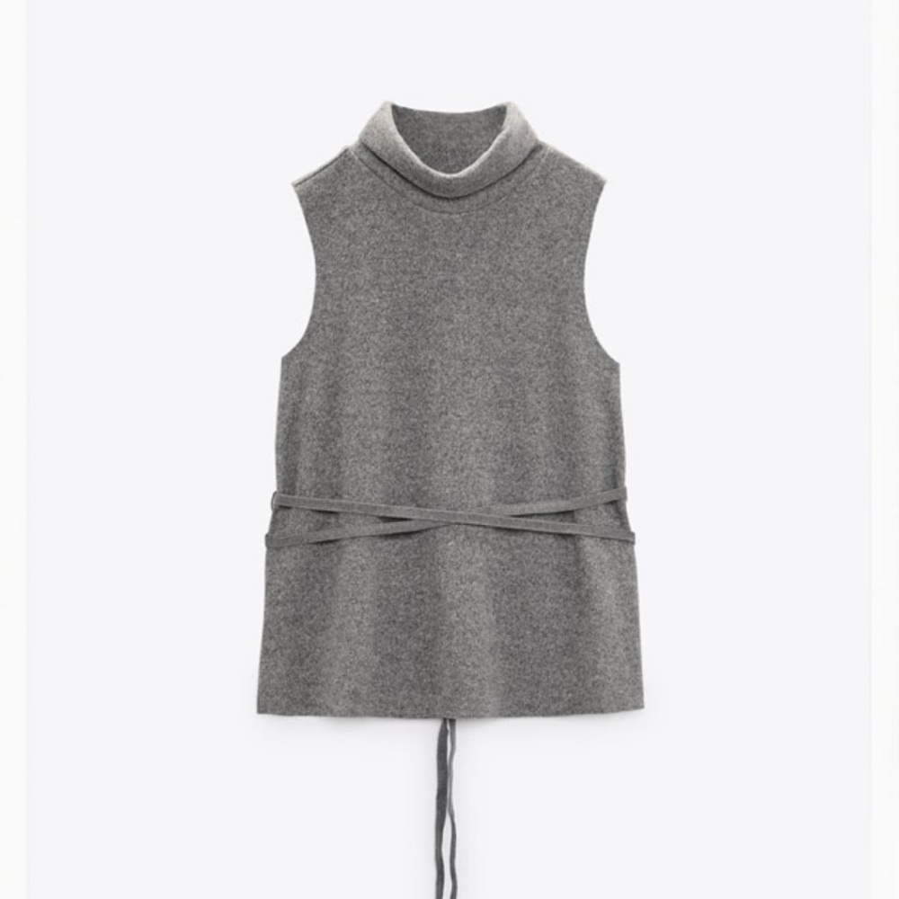 Zara soft drawstring sweater top